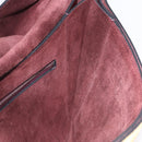 CELINE Shoulder Bag Leather Bordeaux Silver Auth 192760A-19