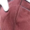 CELINE Shoulder Bag Leather Bordeaux Silver Auth 192760A-22