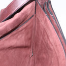 CELINE Shoulder Bag Leather Bordeaux Silver Auth 192760A-23