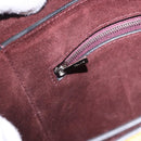 CELINE Shoulder Bag Leather Bordeaux Silver Auth 192760A-24