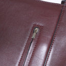 CELINE Shoulder Bag Leather Bordeaux Silver Auth 192760A-26