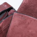 CELINE Shoulder Bag Leather Bordeaux Silver Auth 192760A-12