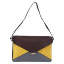 CELINE Shoulder Bag Leather Bordeaux Silver Auth 192760A-13