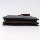 CELINE Shoulder Bag Leather Bordeaux Silver Auth 192760A-5