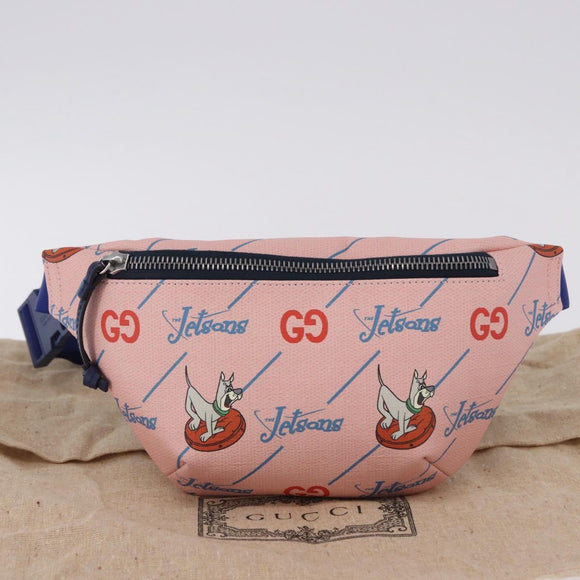 GUCCI Jetsons Collaboration Body Bag Canvas Pink Silver 502095 Auth 192761M