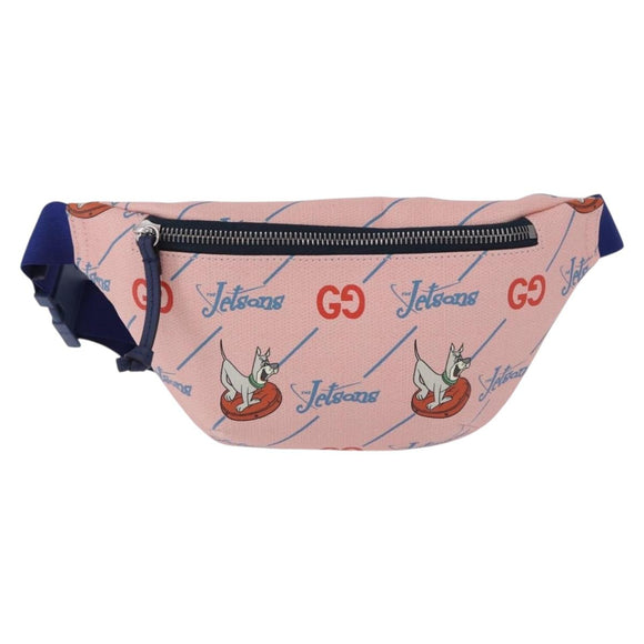 GUCCI Jetsons Collaboration Body Bag Canvas Pink Silver 502095 Auth 192761M