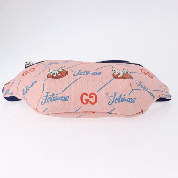 GUCCI Jetsons Collaboration Body Bag Canvas Pink Silver 502095 Auth 192761M
