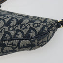 Christian Dior Trotter Canvas Saddle Pouch Navy Gold Auth 192762V-15