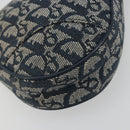 Christian Dior Trotter Canvas Saddle Pouch Navy Gold Auth 192762V-16