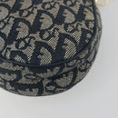 Christian Dior Trotter Canvas Saddle Pouch Navy Gold Auth 192762V-17