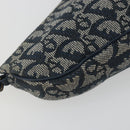 Christian Dior Trotter Canvas Saddle Pouch Navy Gold Auth 192762V-18