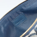 Christian Dior Trotter Canvas Saddle Pouch Navy Gold Auth 192762V-9