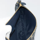 Christian Dior Trotter Canvas Saddle Pouch Navy Gold Auth 192762V-20