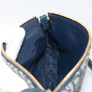 Christian Dior Trotter Canvas Saddle Pouch Navy Gold Auth 192762V-21