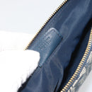 Christian Dior Trotter Canvas Saddle Pouch Navy Gold Auth 192762V-11