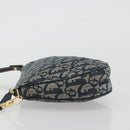 Christian Dior Trotter Canvas Saddle Pouch Navy Gold Auth 192762V-4