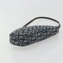 Christian Dior Trotter Canvas Saddle Pouch Navy Gold Auth 192762V-5