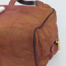 LOEWE Hand Bag Canvas Purple Gold Tone Auth 192763A-15