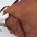 LOEWE Hand Bag Canvas Purple Gold Tone Auth 192763A-16