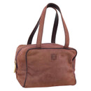 LOEWE Hand Bag Canvas Purple Gold Tone Auth 192763A-1