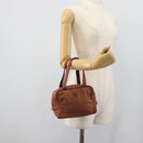 LOEWE Hand Bag Canvas Purple Gold Tone Auth 192763A-23