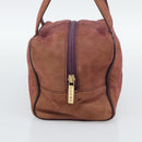 LOEWE Hand Bag Canvas Purple Gold Tone Auth 192763A-3
