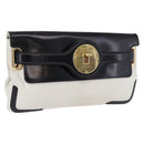 BALENCIAGA Clutch Bag Leather White Gold Tone 411542 Auth 192764-1