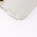 BALENCIAGA Clutch Bag Leather White Gold Tone 411542 Auth 192764-10