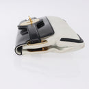 BALENCIAGA Clutch Bag Leather White Gold Tone 411542 Auth 192764-5