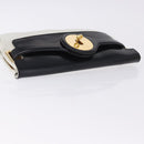 BALENCIAGA Clutch Bag Leather White Gold Tone 411542 Auth 192764-6
