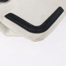 BALENCIAGA Clutch Bag Leather White Gold Tone 411542 Auth 192764-8