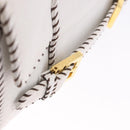 FENDI Shoulder Bag Leather White Gold Tone Auth 192766V-19