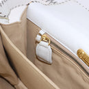 FENDI Shoulder Bag Leather White Gold Tone Auth 192766V-27