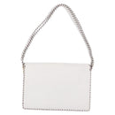 FENDI Shoulder Bag Leather White Gold Tone Auth 192766V-2