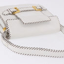 FENDI Shoulder Bag Leather White Gold Tone Auth 192766V-7