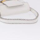 FENDI Shoulder Bag Leather White Gold Tone Auth 192766V-8