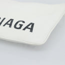 BALENCIAGA Clutch Bag Leather White Silver 529313 Auth 192768-15