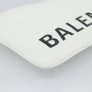 BALENCIAGA Clutch Bag Leather White Silver 529313 Auth 192768-16