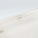 BALENCIAGA Clutch Bag Leather White Silver 529313 Auth 192768-8