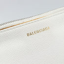 BALENCIAGA Clutch Bag Leather White Silver 529313 Auth 192768-9