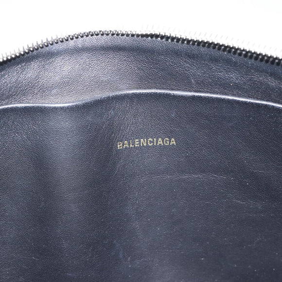 BALENCIAGA Clutch Bag Leather White Silver 529313 Auth 192768