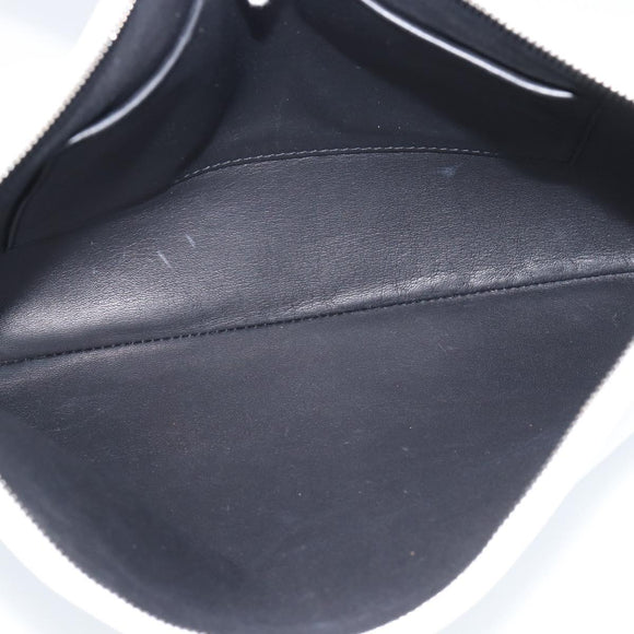 BALENCIAGA Clutch Bag Leather White Silver 529313 Auth 192768