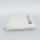 BALENCIAGA Clutch Bag Leather White Silver 529313 Auth 192768-3