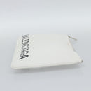 BALENCIAGA Clutch Bag Leather White Silver 529313 Auth 192768-4