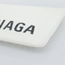 BALENCIAGA Clutch Bag Leather White Silver 529313 Auth 192768-7