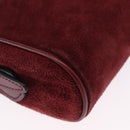 GUCCI Shoulder Bag Suede Bordeaux Gold Tone Auth 192771-12