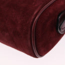 GUCCI Shoulder Bag Suede Bordeaux Gold Tone Auth 192771-13