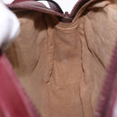 GUCCI Shoulder Bag Suede Bordeaux Gold Tone Auth 192771-18
