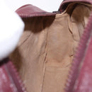 GUCCI Shoulder Bag Suede Bordeaux Gold Tone Auth 192771-19