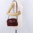 GUCCI Shoulder Bag Suede Bordeaux Gold Tone Auth 192771-22